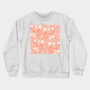 Modern floral bouquet with daisies repeat pattern print Crewneck Sweatshirt